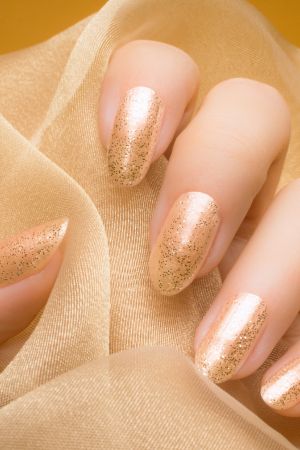 gold glitter nail polishes